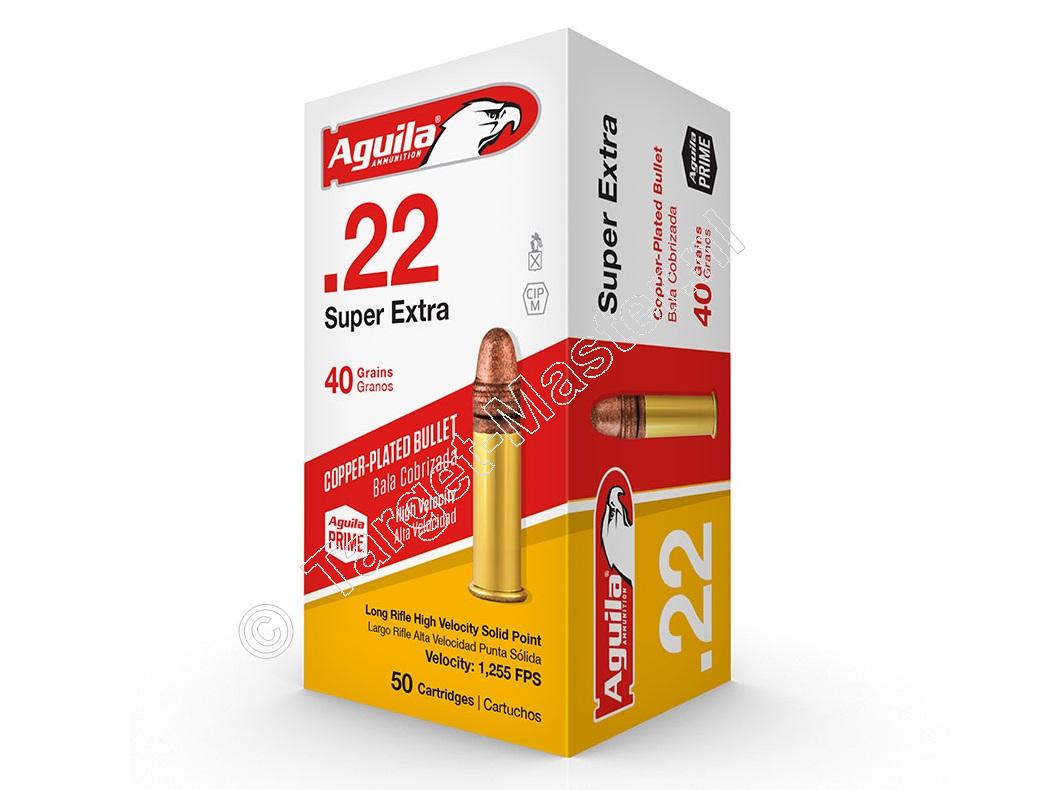 Aguila Super Extra Munitie .22 Long Rifle 40 grain Copper Plated Round Nose verpakking  50
